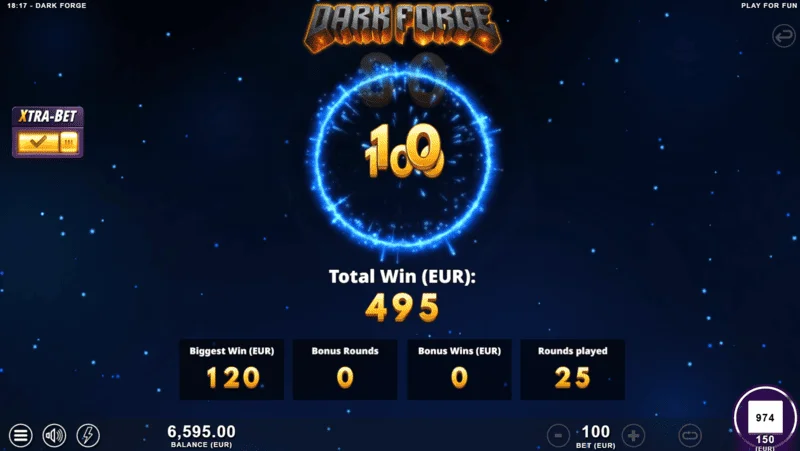 Dark Forge - tryb bonusowy Super Free Spins z ciemną paletą